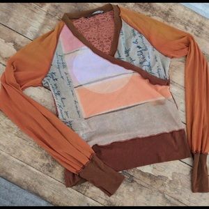 Cop Copine France Asian Print Mesh Top